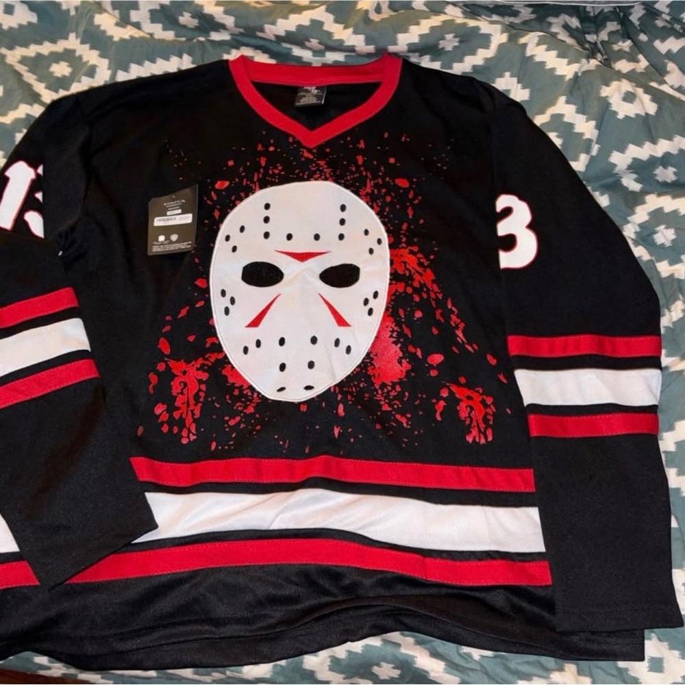 Bioworld Black and Red Splatter Graphic Jersey